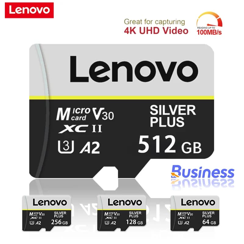 Scheda di memoria Micro SD Lenovo da 512GB, scheda di memoria SD per giochi da 256GB, scheda Micro TF SD da 128GB, scheda TF da 64GB per dispositivi di videosorveglianza e fotocamere.