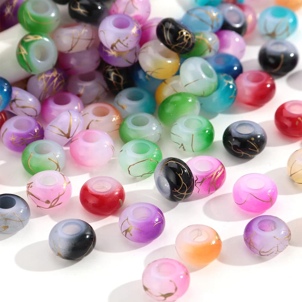 20pcs/lot Fashion Colorful Imitation Jade Geometric Flat Round Beads Necklace Bracelets Diy Jewelry Marking Charm Bead Accessory