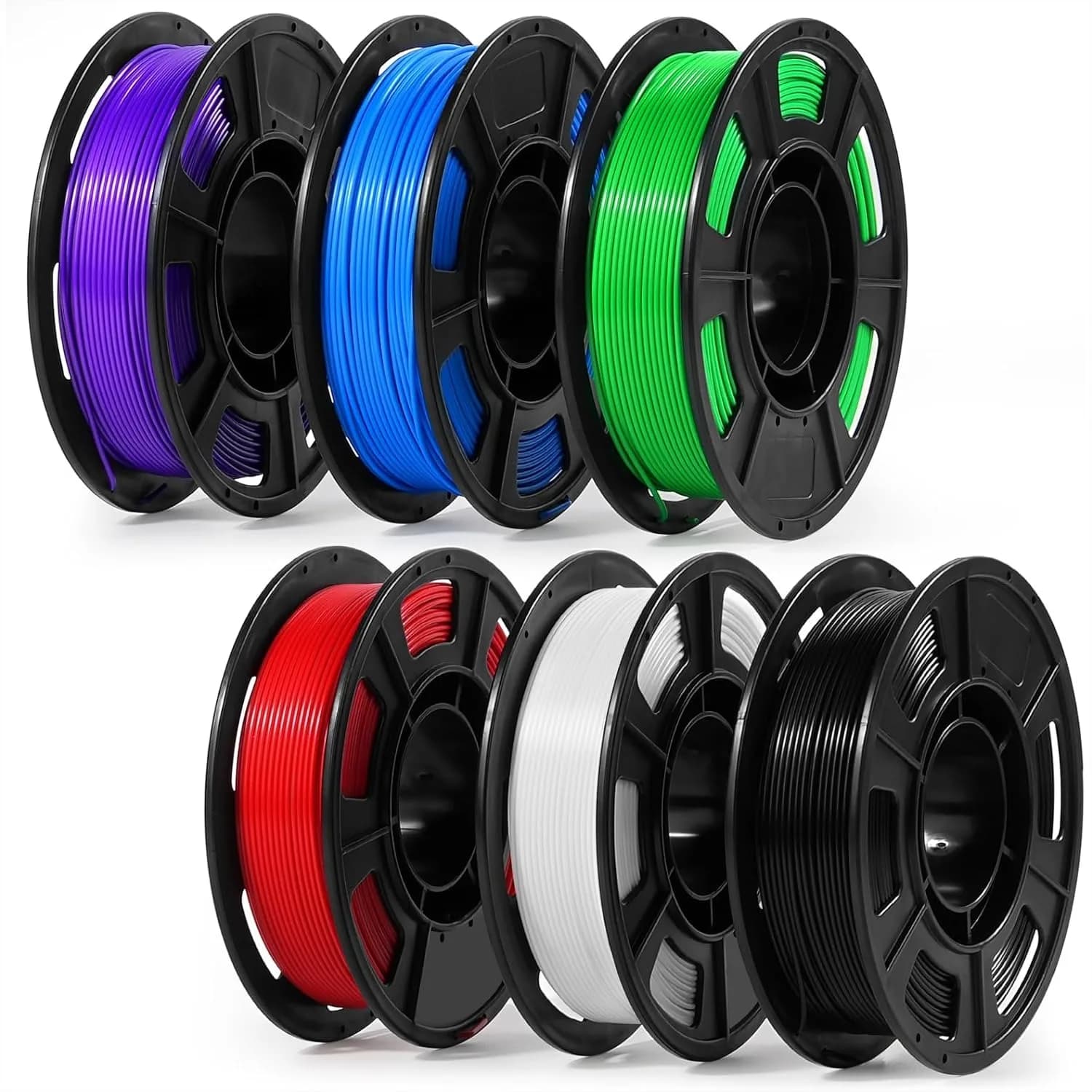Filamento per Stampante 3D 1.75mm PLA Regolare, Bobina da 250g, Confezione da 6 Colori, Alta Precisione per Principianti, Compatibile con Bambu Lab A1