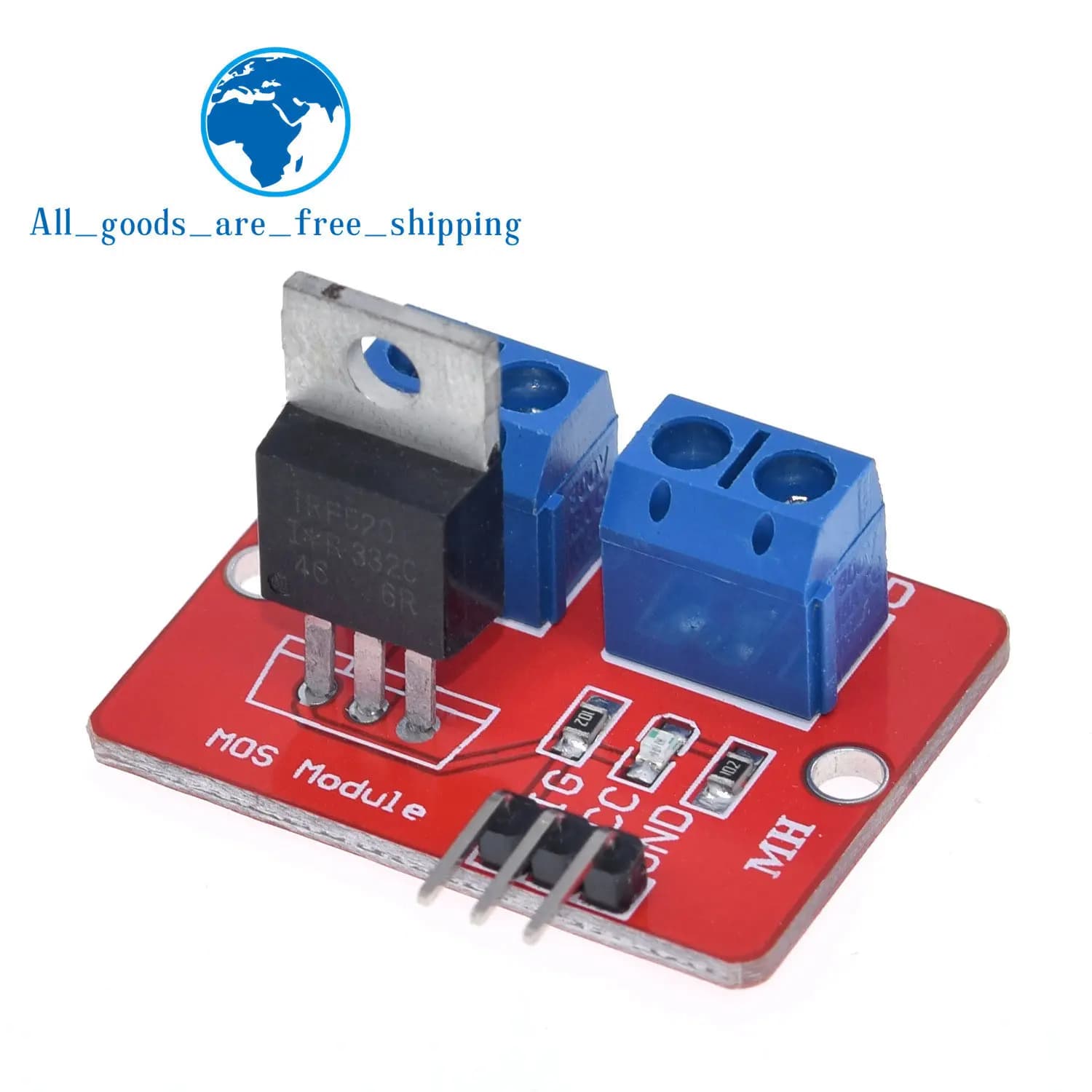 MOS IRF520 driver module with upper Mosfet button 0-24V for Arduino MCU ARM Raspberry pi