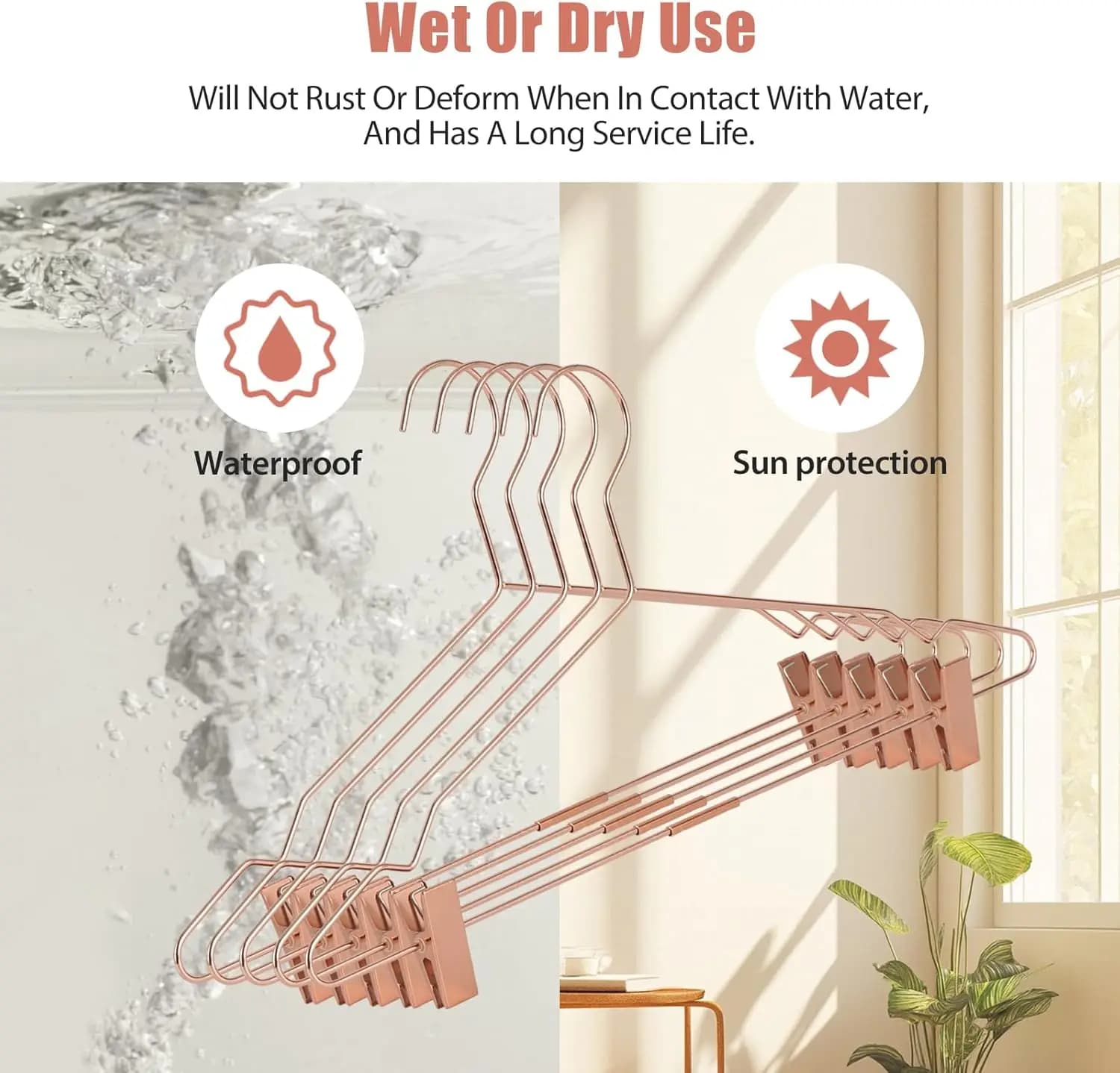 Metal hangers for premium clothing with adjustable clip for adult clothes Clothes racks and durable home wardrobe displays 2 pieces