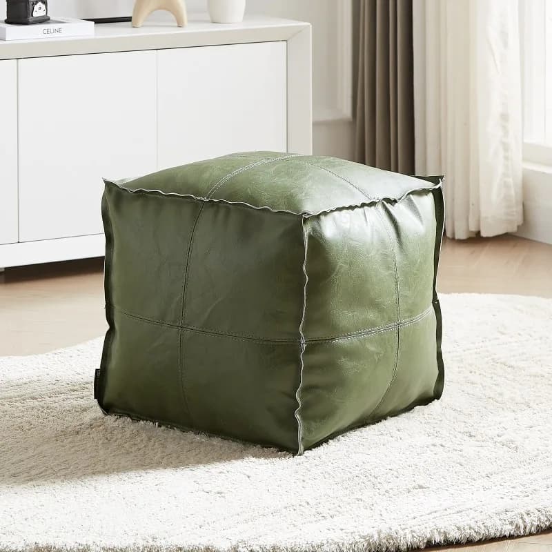 Leather-filled shoe-changing bench, sofa low stool cover, square stool, tatami square storage footmat, meditation cushion