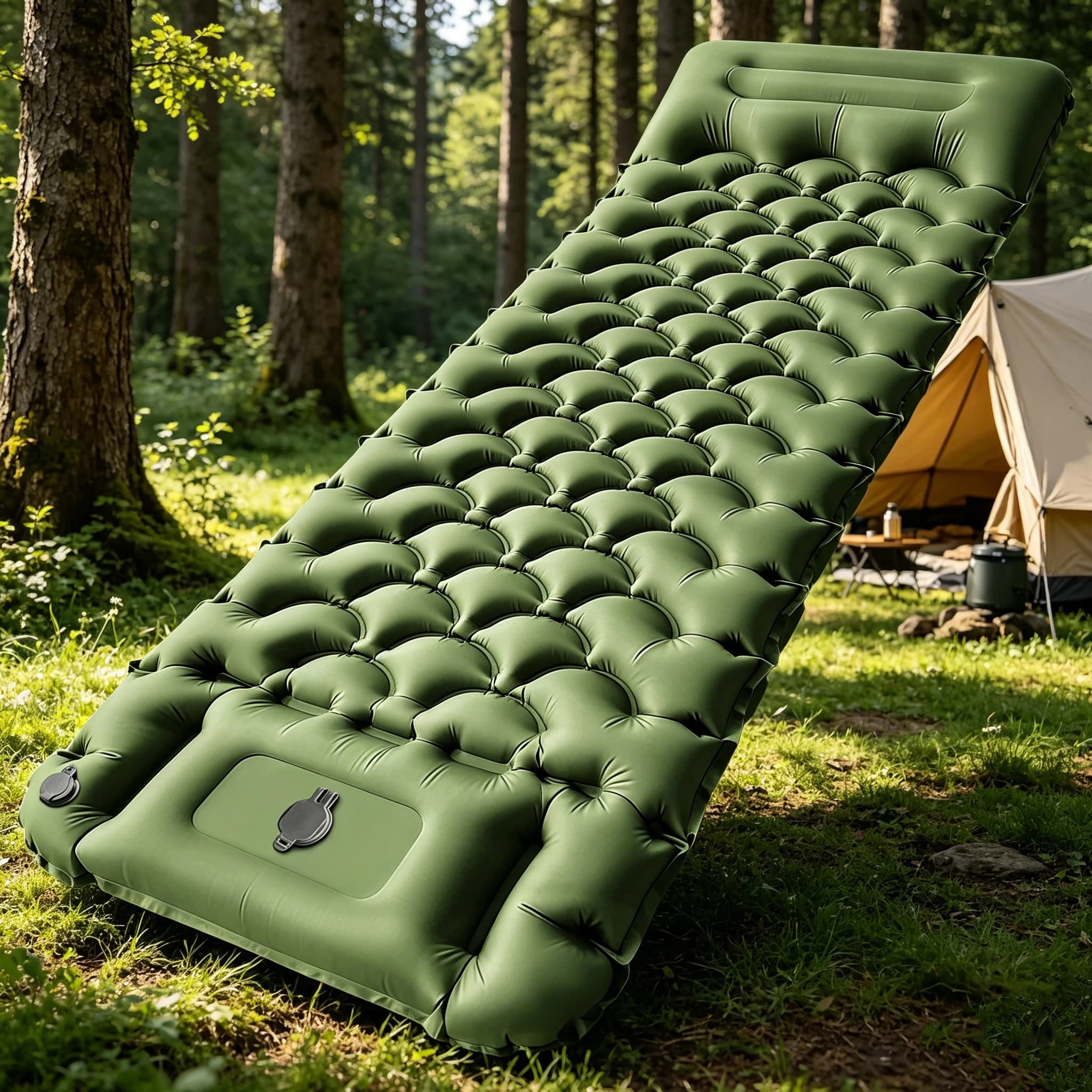 Nuovo Materasso Gonfiabile a Squame di Pesce 2026 con Cuscino, Letto ad Aria Portatile per Campeggio, Escursionismo, Picnic