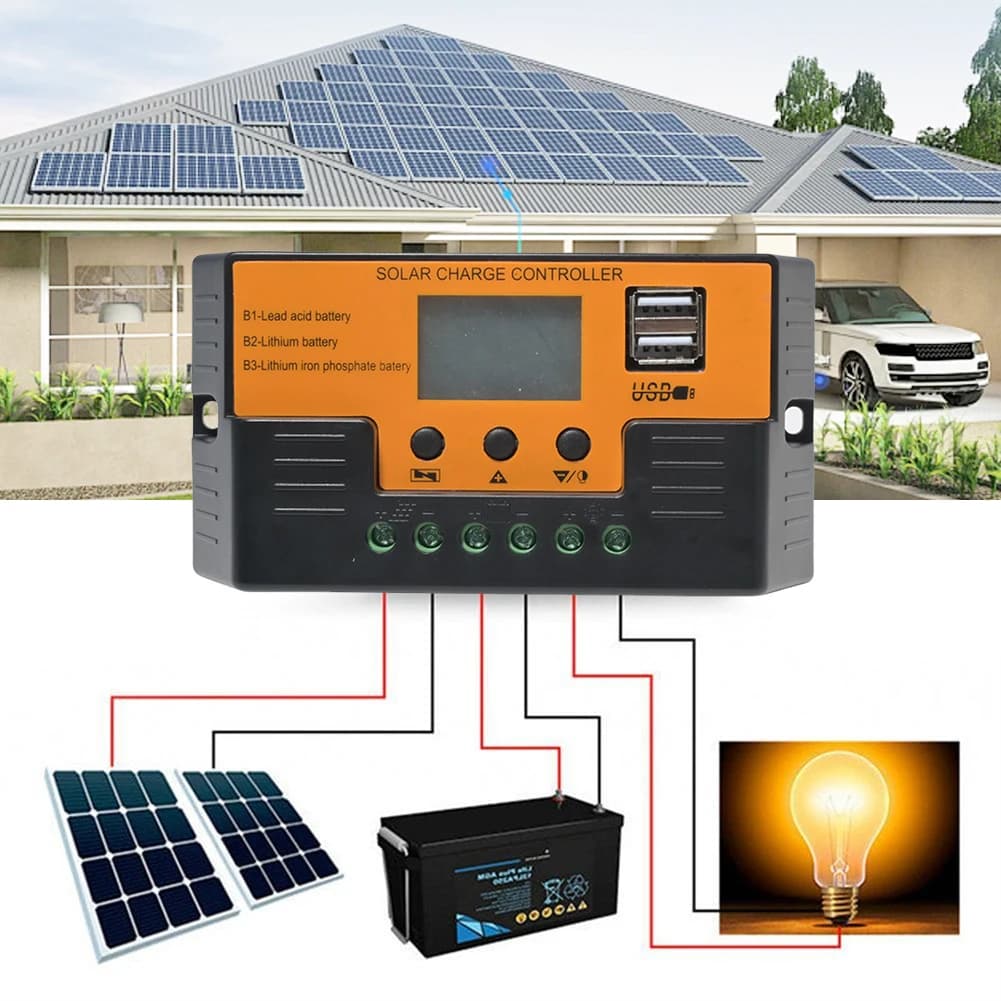 Regolatore batteria pannello solare 12v 11.1v 12.8v con display LCD Impostazione timer Regolatore di carica pannello solare per piombo-acido/litio