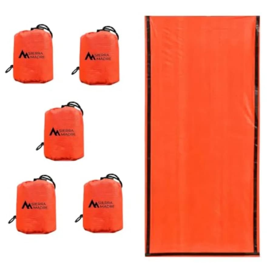 Sacco a Pelo di Emergenza Ultraleggero, Tenda Termica Impermeabile in Mylar per Escursionismo, Kit di Sopravvivenza, Borse di Emergenza