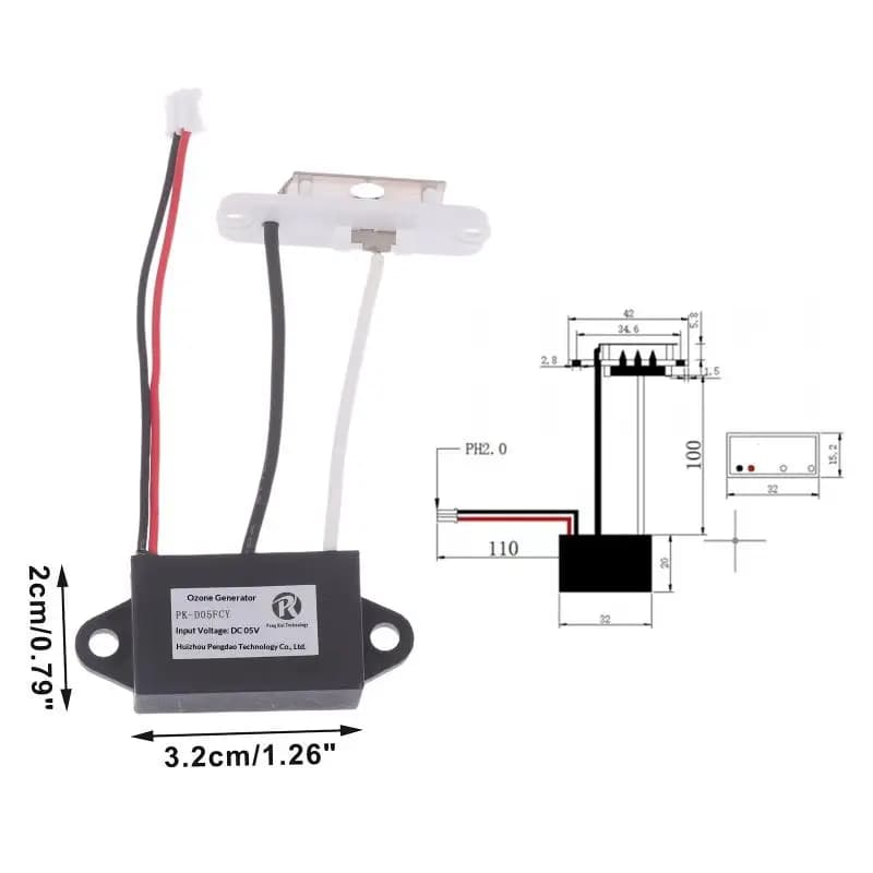 Mini Generatore di Ozono 5V, Purificatore d'Aria, Ionizzatore USB, Deodorante per Eliminare gli Odori in Auto, Armadio, Bagno