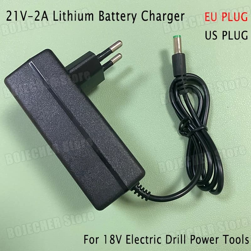 DC 21V 2A Lithium Battery Charger For 18V Electric Drill Intelligent Power Tools Power Supply Adapters Transformer EU US Plug