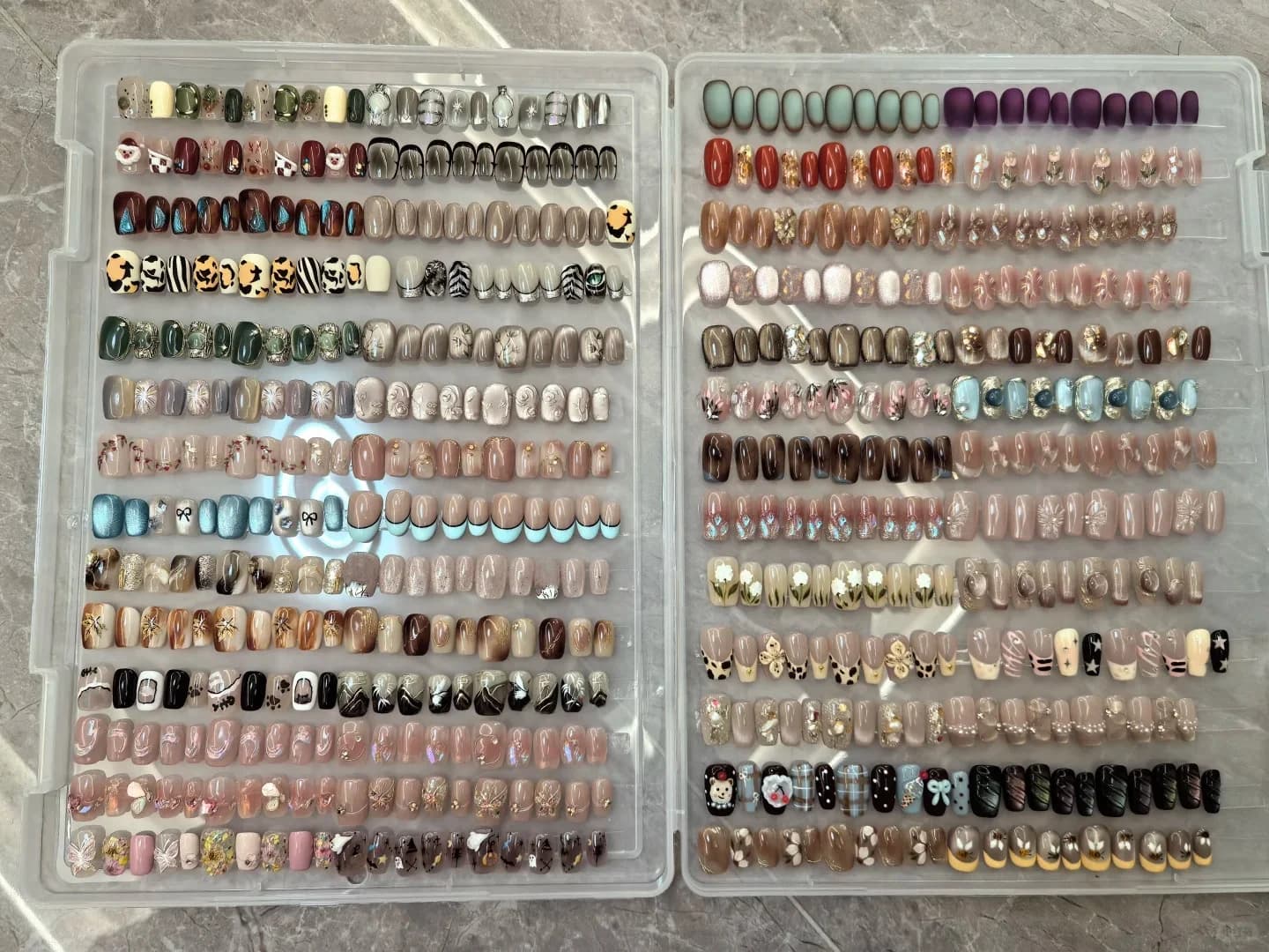 1 transparent fake nail organizer box press on nail storage box for fingernail display box for portable craft storage box for beauty salon