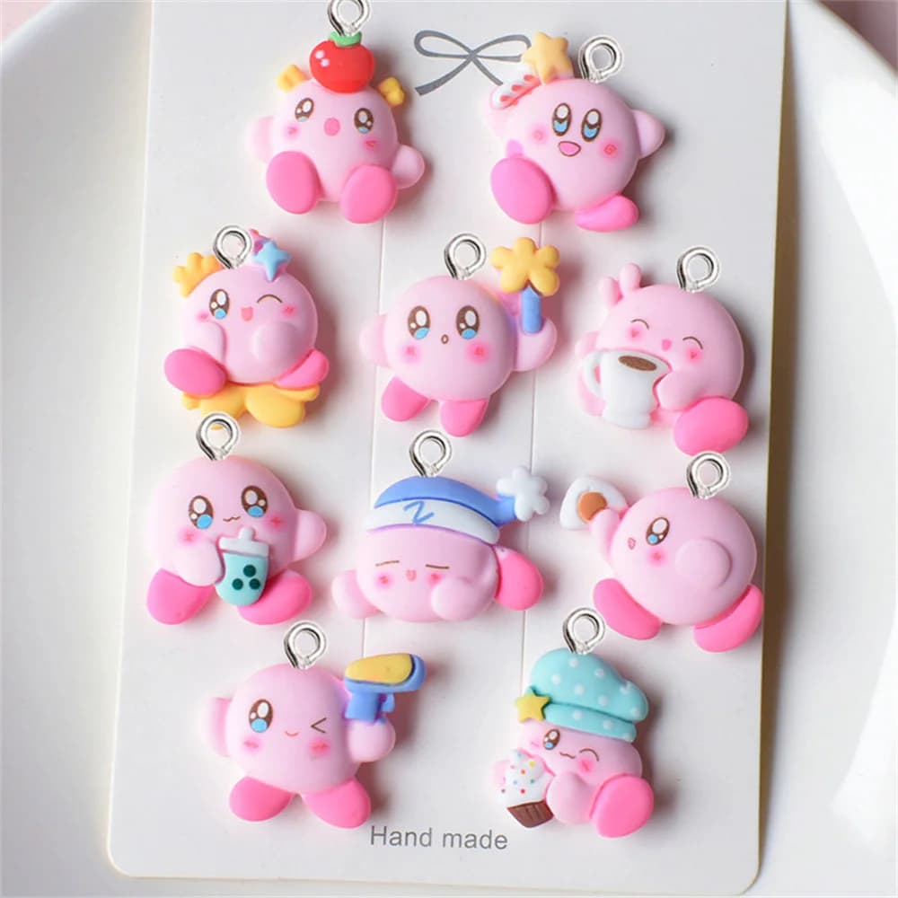 10Pcs Kawaii resina cartone animato bambola ciondolo gioielli fai da te che fanno accessorio orecchino braccialetto collana telefono portachiavi decorazione Charms