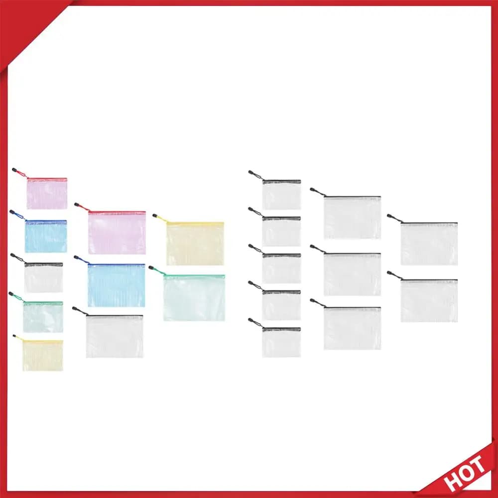 10 pezzi di borse per documenti A5 A6, cartelle portadocumenti in plastica con cerniera, organizer per documenti, per forniture per ufficio, borse da viaggio