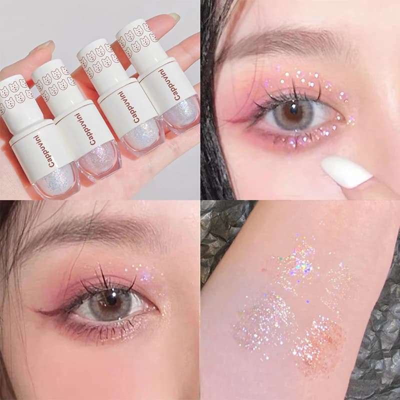 Bear Bowling Ball Teardrop Liquid Eyeshadow Eye Makeup Lying Silkworm Pearl Super Sparkle High Gloss Glitter Fine Glitter Powder