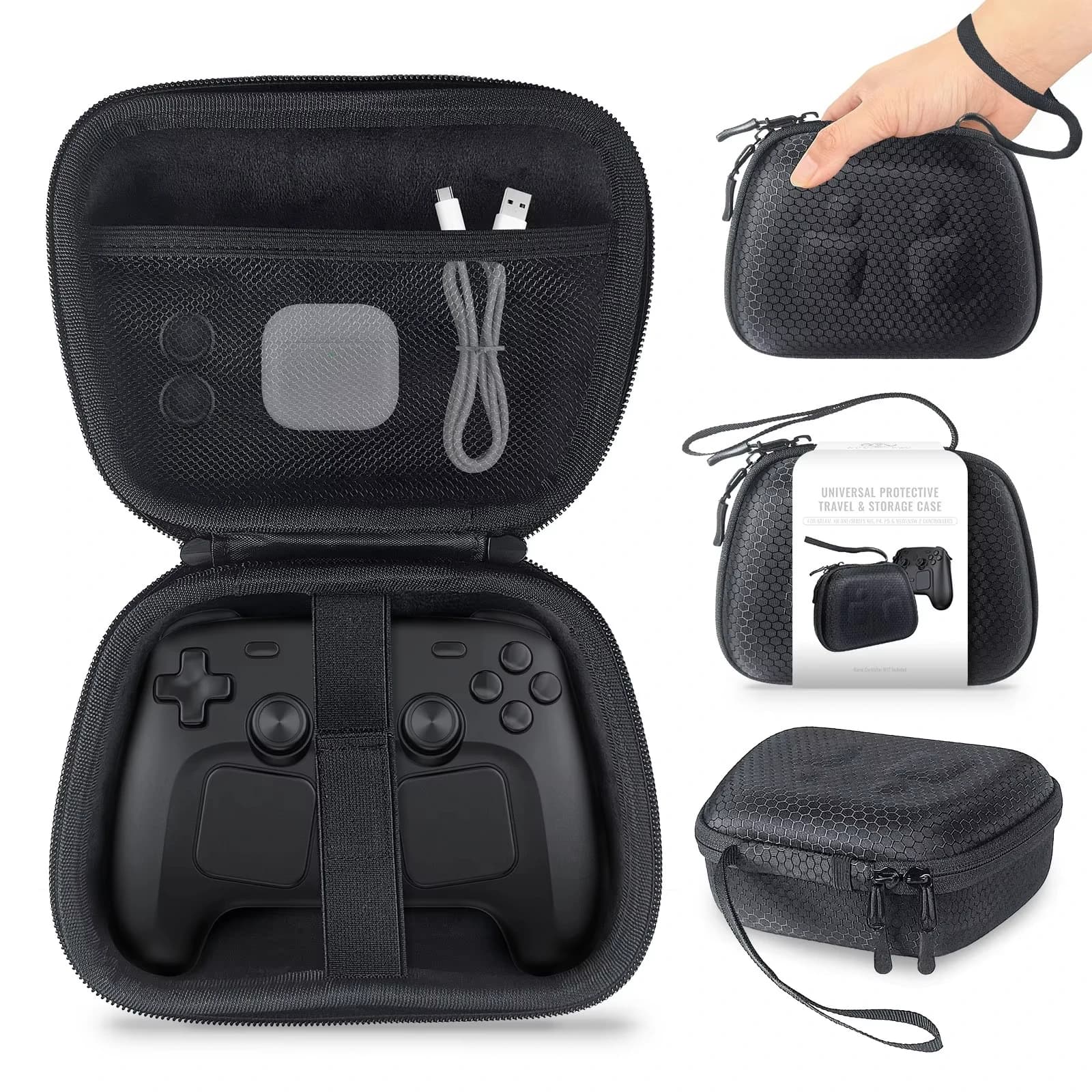 Universal Protective Controller Travel Carrying Case Compatible with Steam Controller 2026 for Xbox/PS/Switch 2 Pro Controller