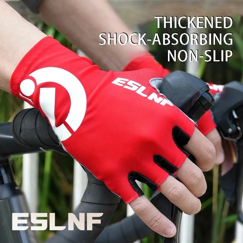 ESLNF Gym Gloves Fingerless Gloves Anti-Slip Shock-Absorbing Breathable Gloves Sports Gloves for Training Lifting Weight Cycling