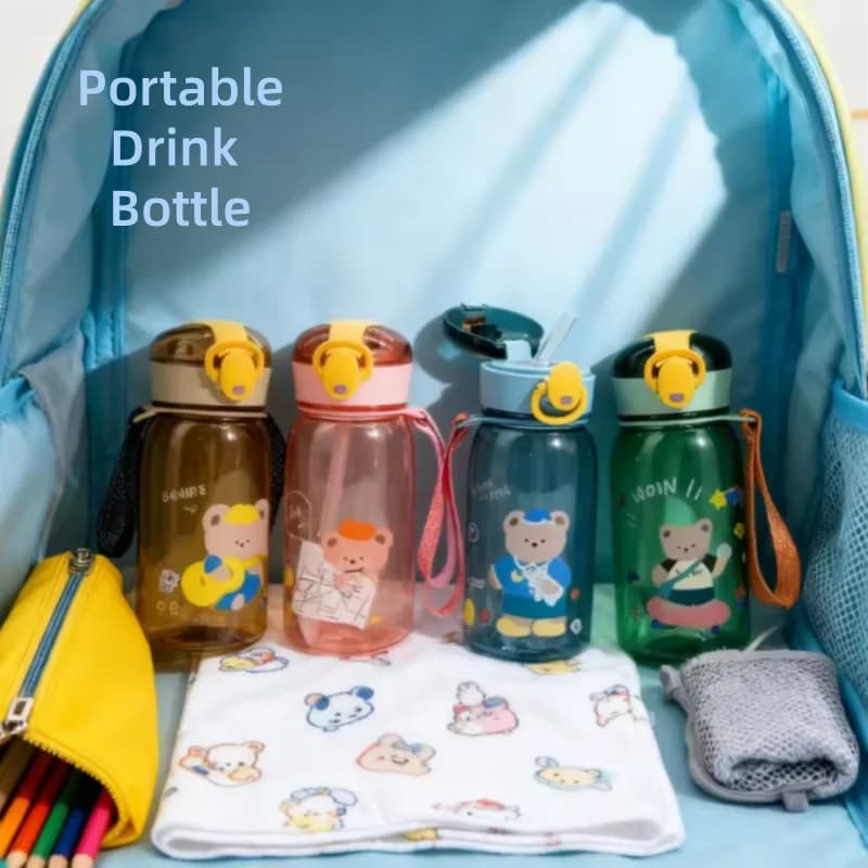 Water Mug Sippy for Kids Cartoon Cartoon with Cannuccia Water Bottles Sealing for Bear Cute Bottle for Outdoor Portable Beverage Beautiful Baby Cup