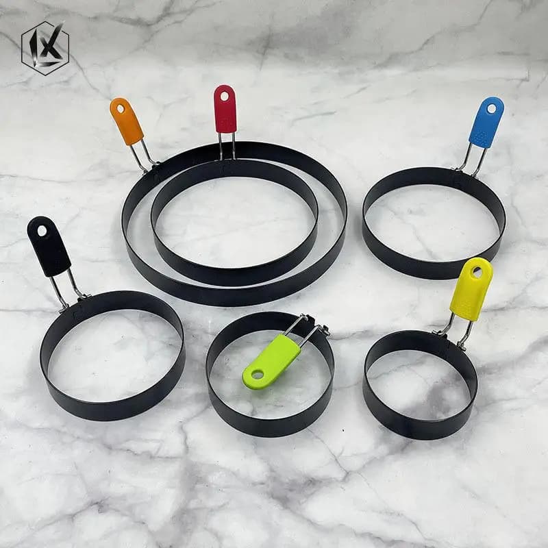 Stampo per Uova Fritte in Acciaio Inox, Formato Grande, Padella Antiaderente a Forma di Cuore, Stampo per Omelette e Polpette di Riso, Utensile da Cucina Fai-da-Te