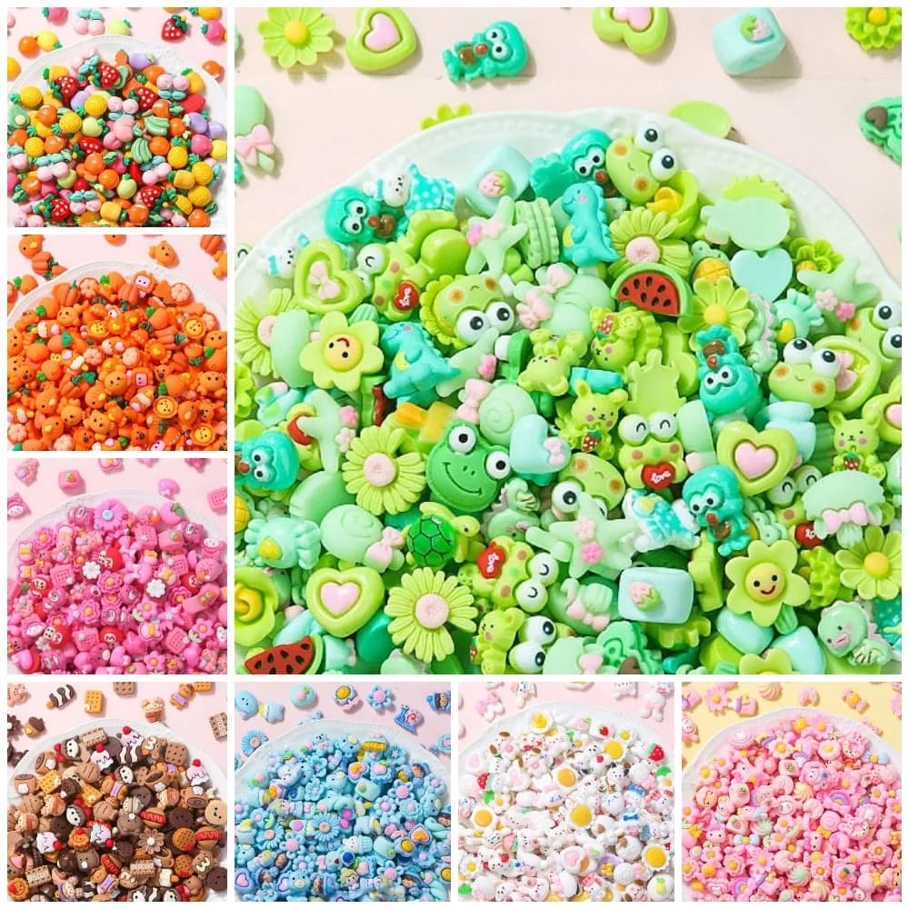 20pcs Slime Resin Fake Candy Charms Kawaii Cute Set Flatback Bead per fai da te Clip per capelli custodia per telefono Scrapbooking fornitura