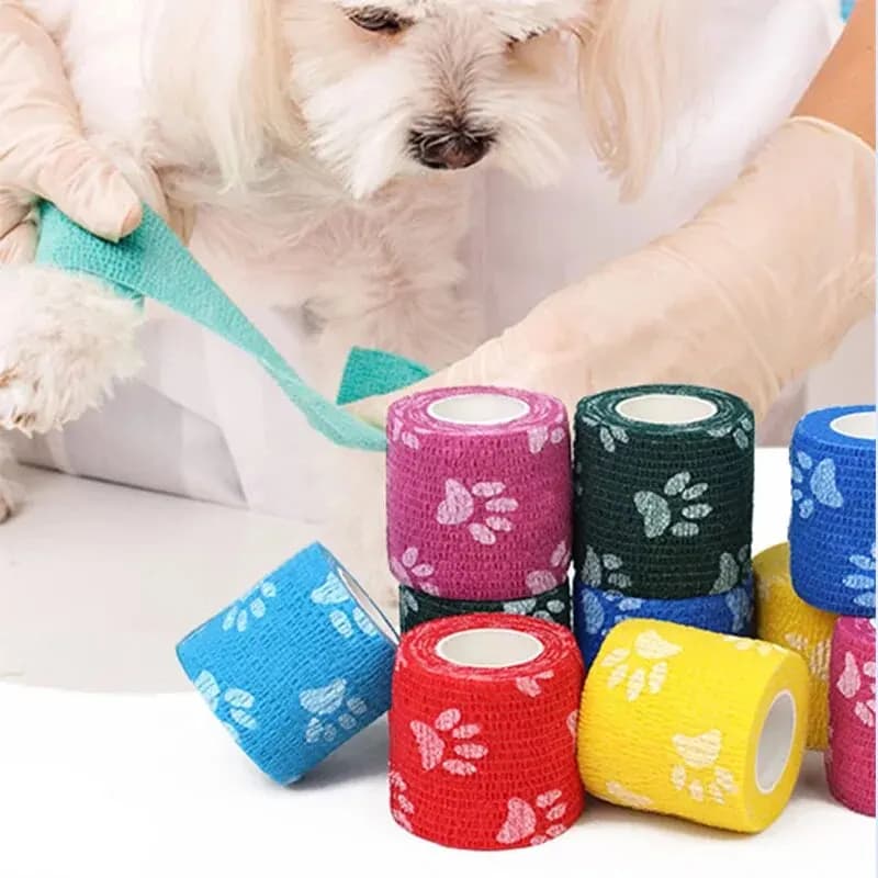 6 rotoli terapia medica benda elastica sport protezione del ginocchio nastro adesivo avvolgente cani da compagnia piedi avvolgimento bende protettive