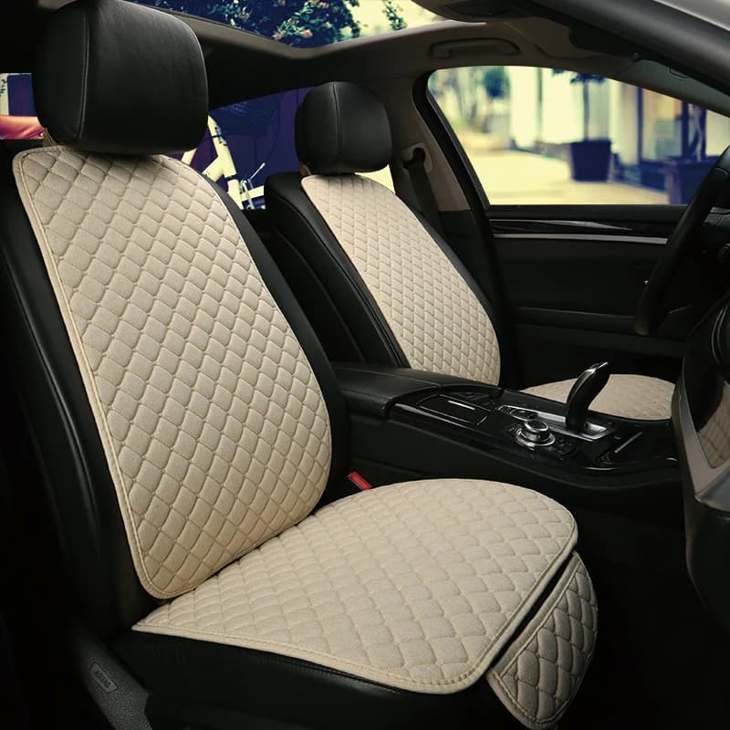 Cover for Auto in linen protection for front or back summer seat cushion for back universal back mat for interior Car truck Suv Van