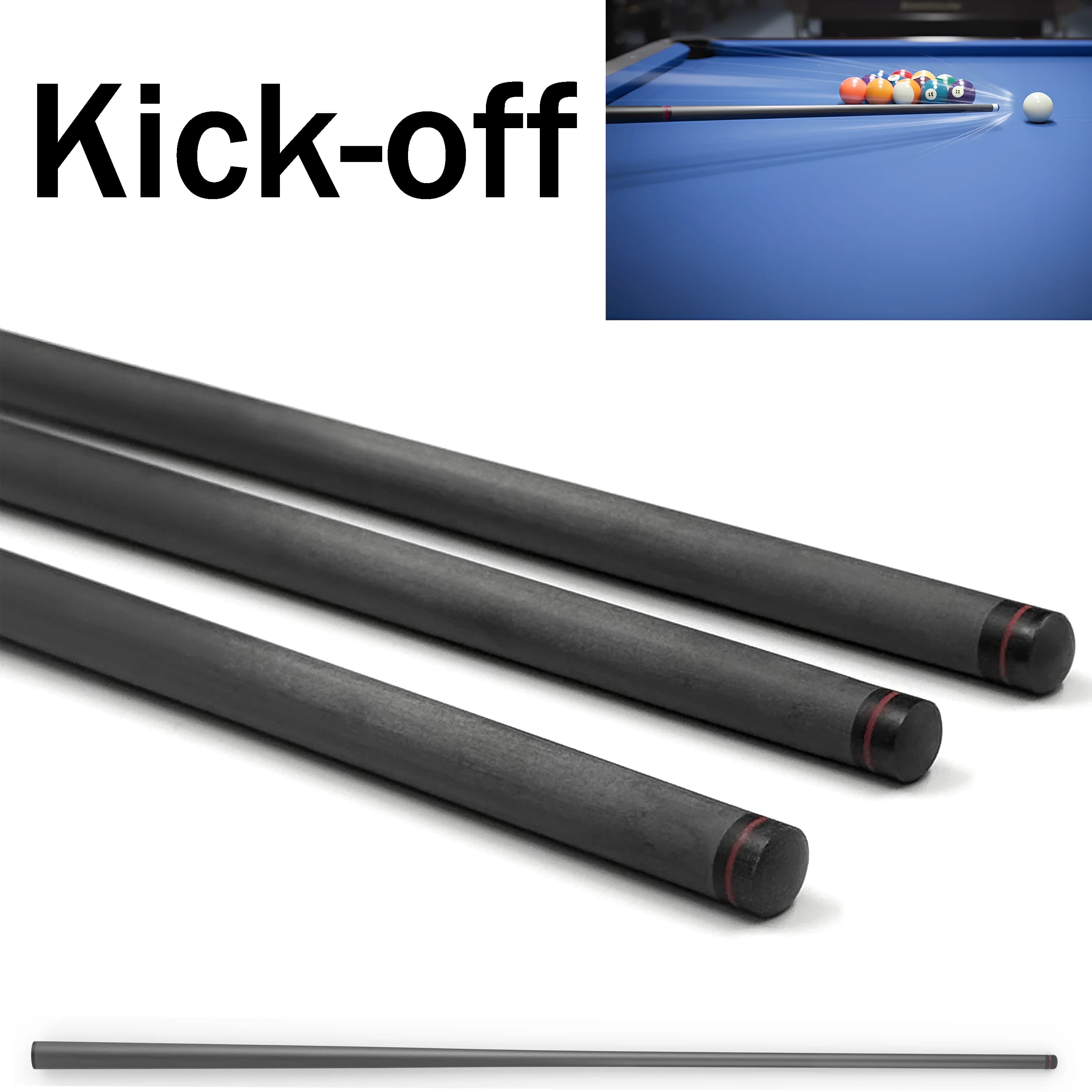 Punta da 13 mm per stecca da biliardo, puntale in fibra di carbonio Black Tech Pro Taper Punch per il kick-off, testa in pelle rossa, puntale per stecca da break (solo puntale)