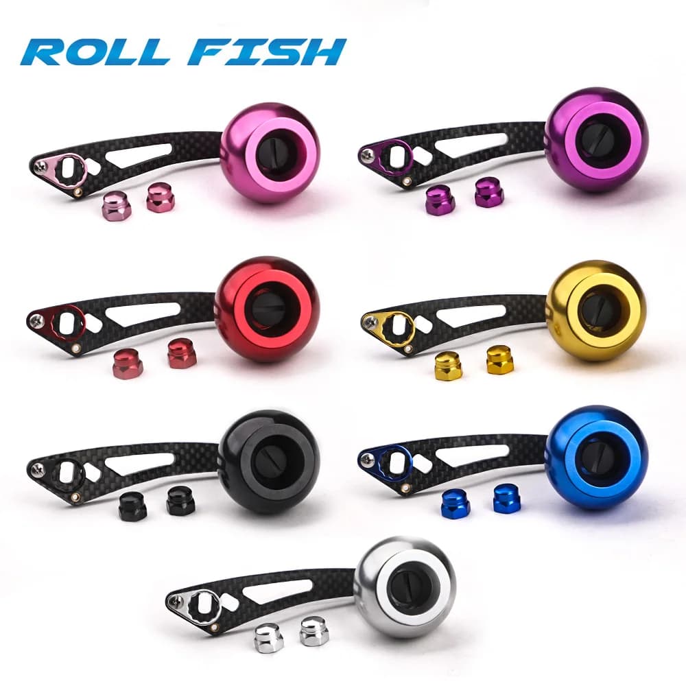 ROLLFISH Mulinello da pesca Maniglia Bilanciere Fibra di carbonio Leggero 28g Design ergonomico Accessori per attrezzi da pesca multicolori