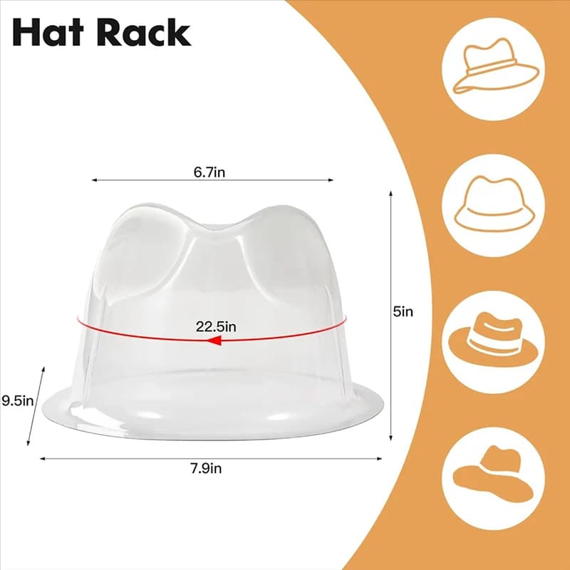 RMWIN-For hats for multiple hats 12 pieces Plastic exhibitor for hats with molding inserts and table hat support