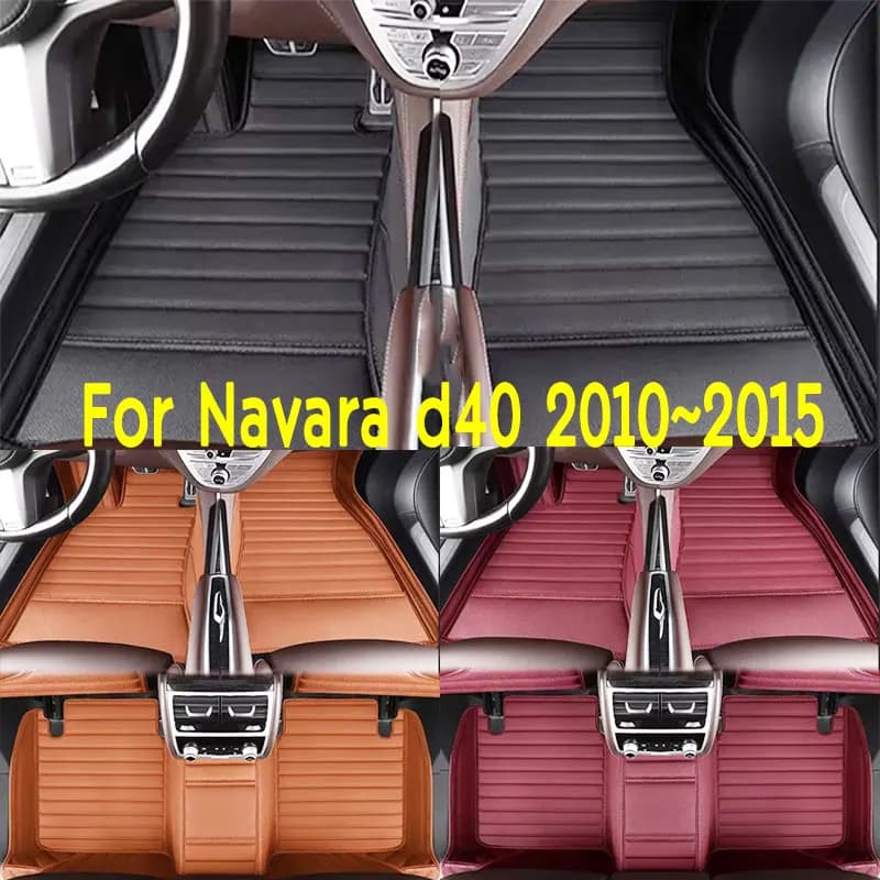 Car Floor Mats Suitable for Nissan Navara d40 2010~2015 Anti slip and wear-resistant PU leather car interior mat