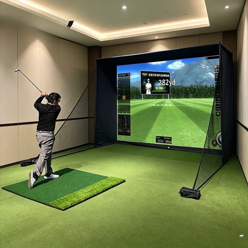 Golf Enclosure Frame Cage Custom Size Golf Simulator Enclosure With Hitting Screen Cabinet Projector Simulator Cage Home Screen