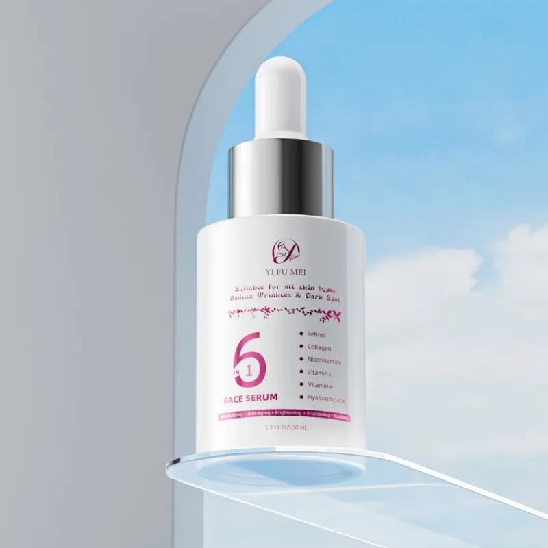 Crown Diamond 6 in 1 vitamina CE organico macchie scure lift schiarente incandescente rassodante viso antirughe invecchiamento siero idratazione profonda