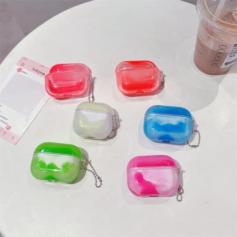 Custodia per auricolari con sabbie mobili luminose per AirPods 4 Airpod Pro 3 2 Fashion Dynamic Sparkles Custodia per cuffie Fundas brillanti di lusso