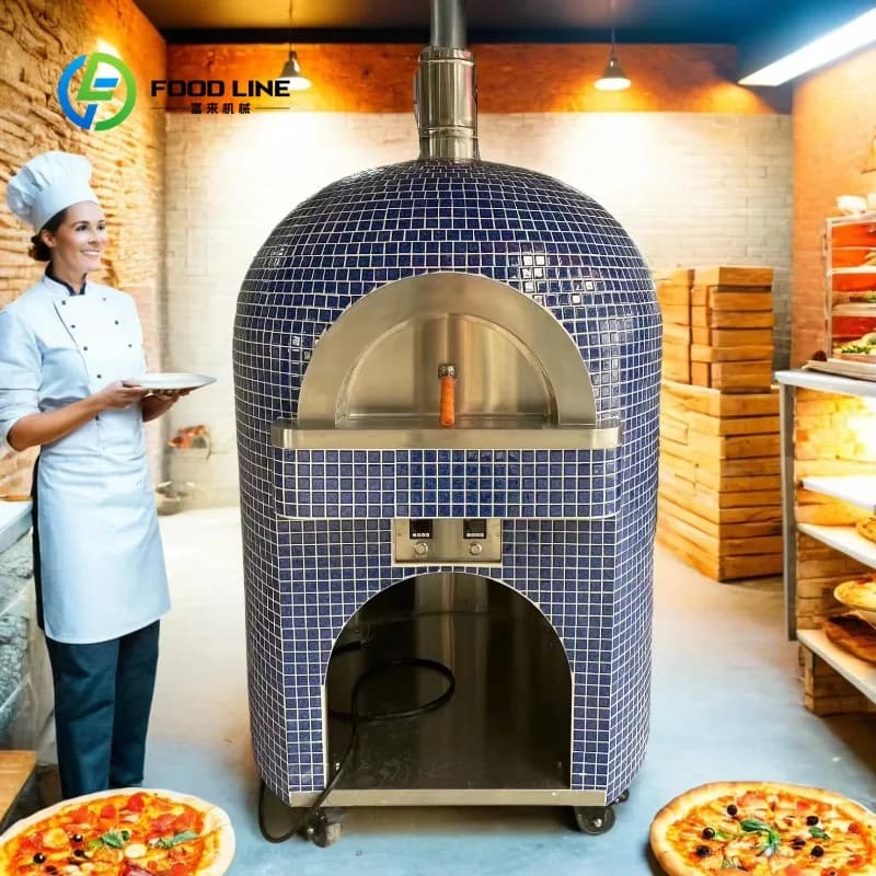 Commercial Pizza Oven Machine Electric Gas Stone Refractory Brick Heavy Duty Industrial Bakery Rotating Chapati Pita Bread