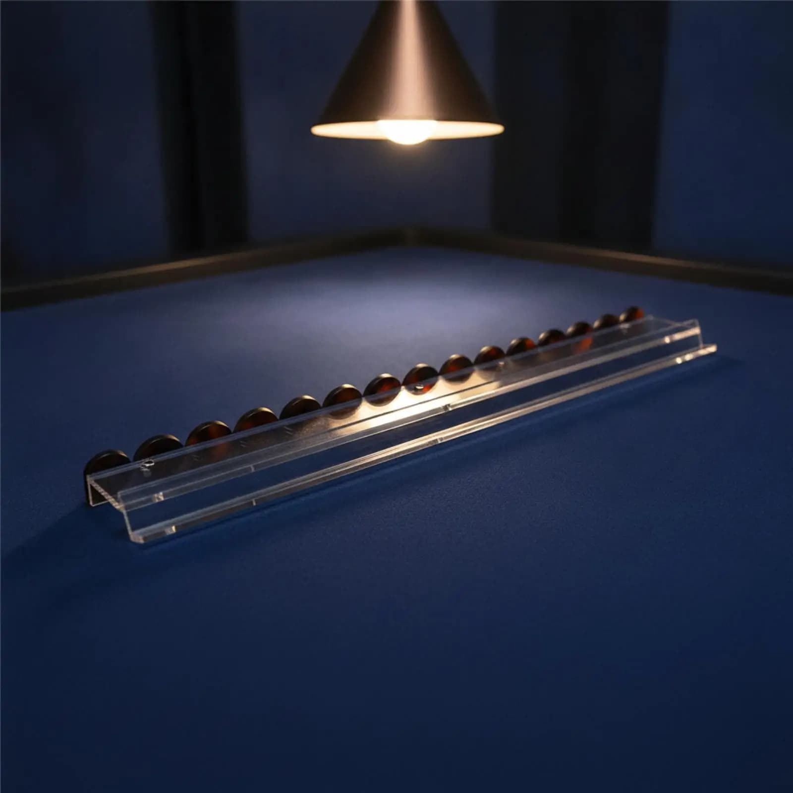 U Form Acrylic Mahjong Rack with Wave Edge Retaining Rail for Mahjong Set Tiles Smooth Push Action for Fast Play