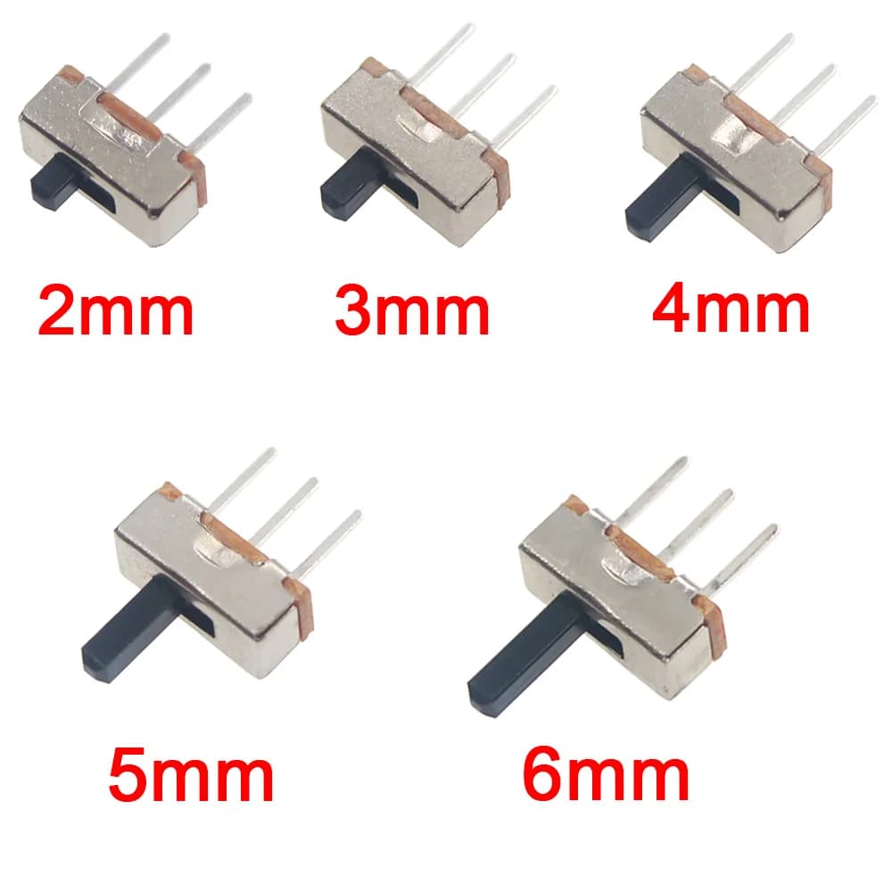 20 Pz SS12D00 On-off Mini Circuit Breaker 3pin 1P2T 2 Position High Quality Leverage Switch Handle Length: 3 MM/4 MM/5 MM/6 MM
