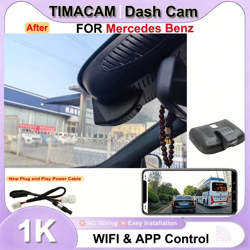 TIMACMA Car DVR Dash Cam Camera DVR HD 1080P Wifi Plug and Play Video Recorder DashCam for Mercedes Benz GLB 2023 2024 2025 2026