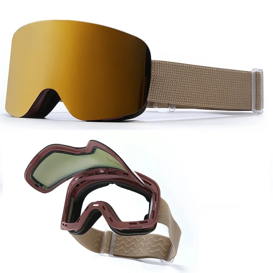 Occhiali da sci ribaltabili senza cornice Occhiali da snowboard antiappannamento con protezione UV per uomo donna