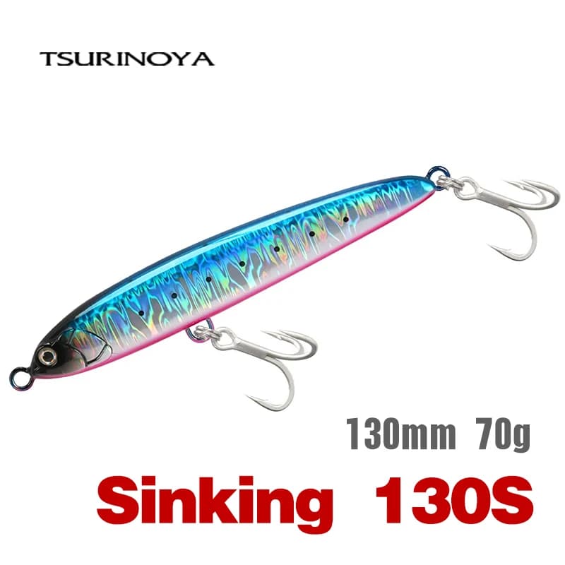 TSURINOYA Affondamento Stickbait Matita 130S Esche da pesca 130mm 70g Wobbler Esca dura artificiale per tonno marino GT Barca Richiamo di pesca