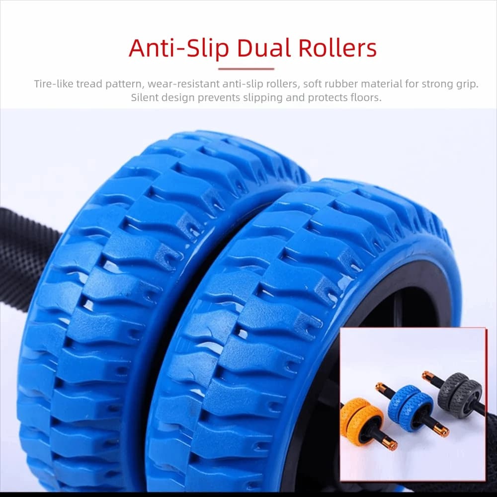 Ergonomic Grip Double-Wheel Ab Roller Non-slip Wheel Double Bearing Abdominal Wheel Silent Operation Solid Steel