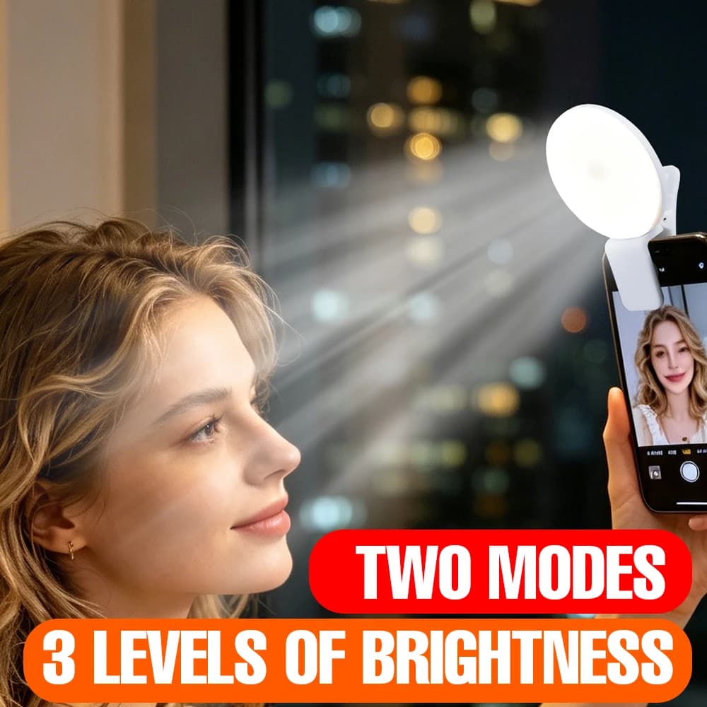 Portable Clip‑on Selfie Fill Light 3Brightness 2Light Modes Mini Phone Ring Light For Selfie Vlog Live Stream Makeup Photography