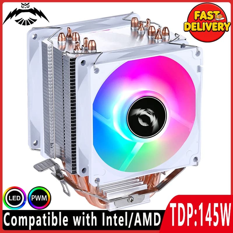 Ventola da 90 mm 4 pin/PWM Vendita calda Dispositivo di raffreddamento della CPU 2/4/6 Processore per tubi di calore compatibile Supporta tutte le prese i3 i5 i7 x79 x99 LGA2011 1700 AMD
