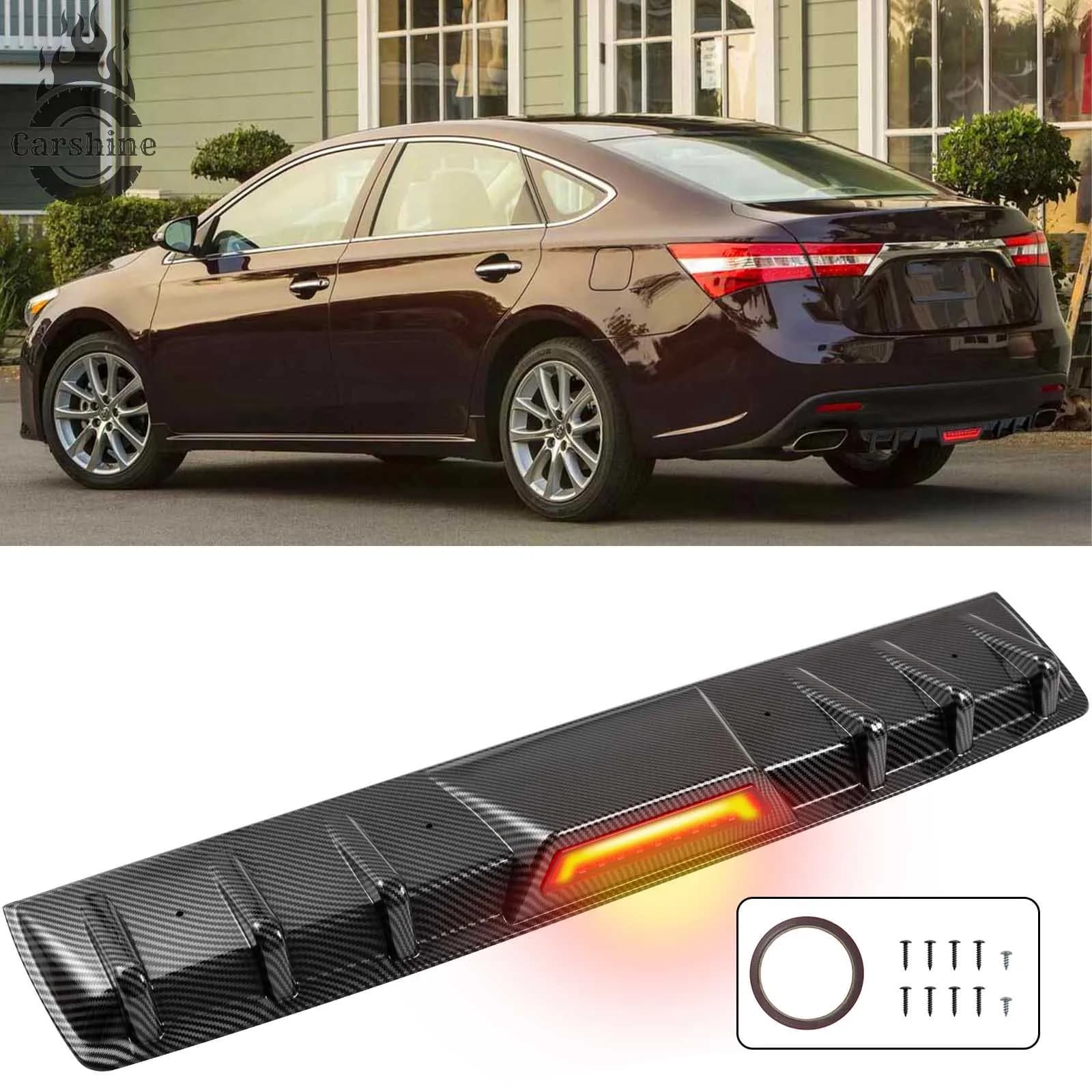 Rear diffuser for bumper with LED Brake Light Carbon Fiber for Toyota Avalon