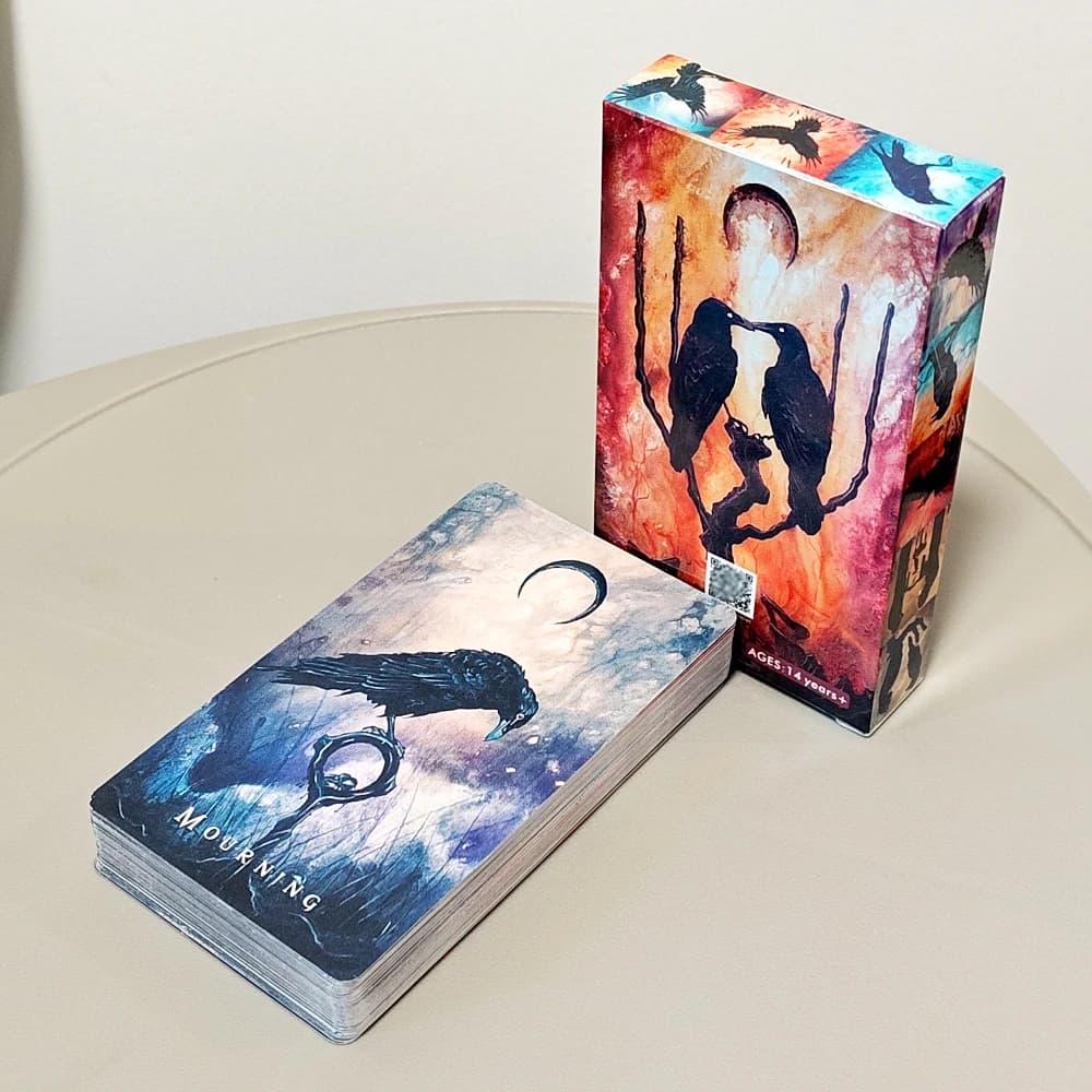 Mazzo Oracle Wisdom of The Raven 10,3 X 6 cm - Mazzo Oracle da 52 carte con arte originale surreale e Fantasy Raven