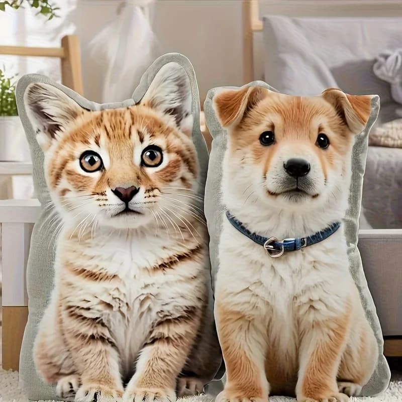 New Customized pet pillow with personalized cat and dog face design