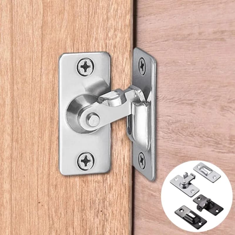 Serratura a 90 Gradi per Porta Scorrevole in Acciaio Inox, Chiusura di Sicurezza Antifurto per Armadi, Guardaroba e Cantinette