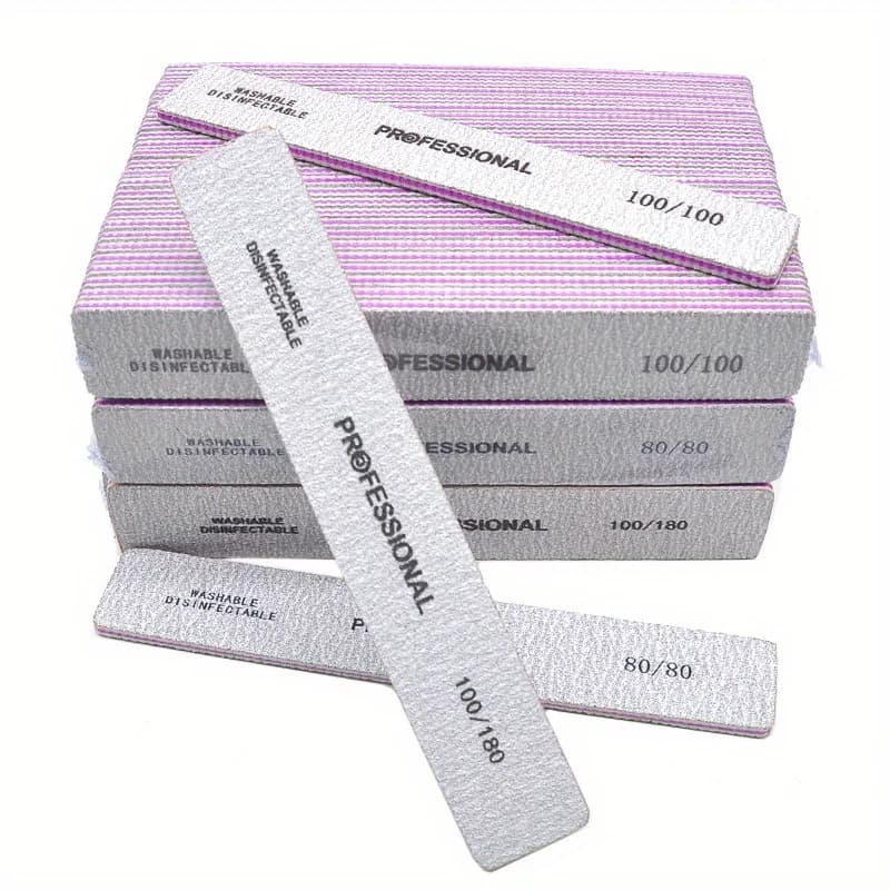Straight Nail File 80/100/180/240 Grits Nail Sanding File Buffer Block Lime a ongle Nail Polishing Files For Manicure Nail Tool