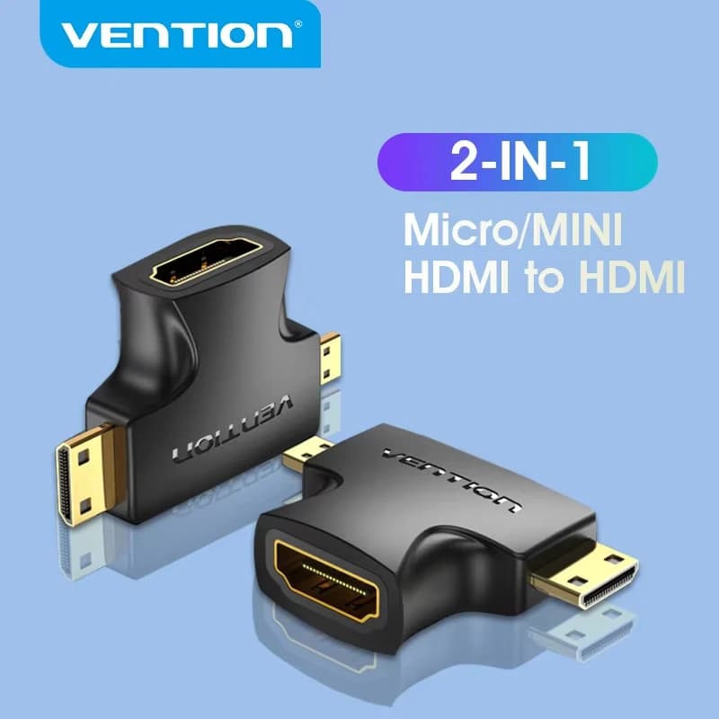 Vention Micro HDMI Mini HDMI Convertitore cavo 2 in 1 per proiettore Fotocamera Tablet TV 1080P 60Hz Mini HDMI Adattatore maschio-femmina