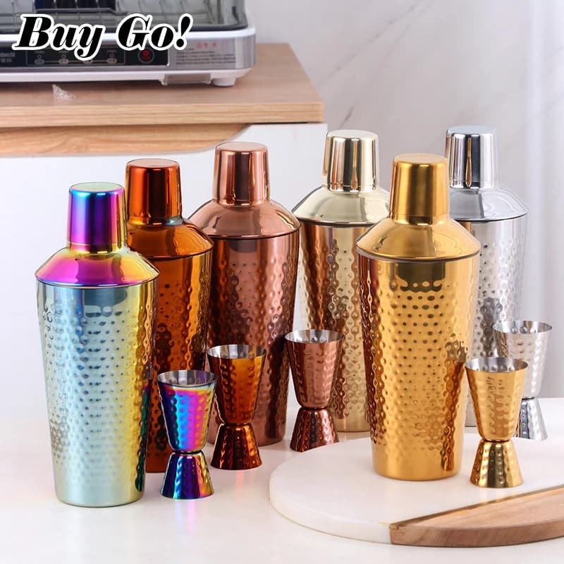 1-2PCS Acciaio inossidabile Cocktail Shaker Mixer Wine Martini Boston Shaker con misurino per barista Drink Party Bar Tools