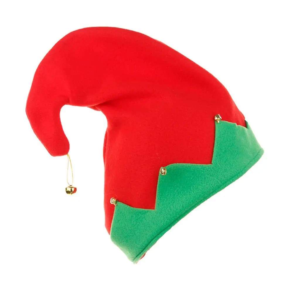 Green Patchwork Beanies Santa Claus Clown Cap Ball With Metal Bell Korean Winter Caps Velvet Hats Women Christmas Hats