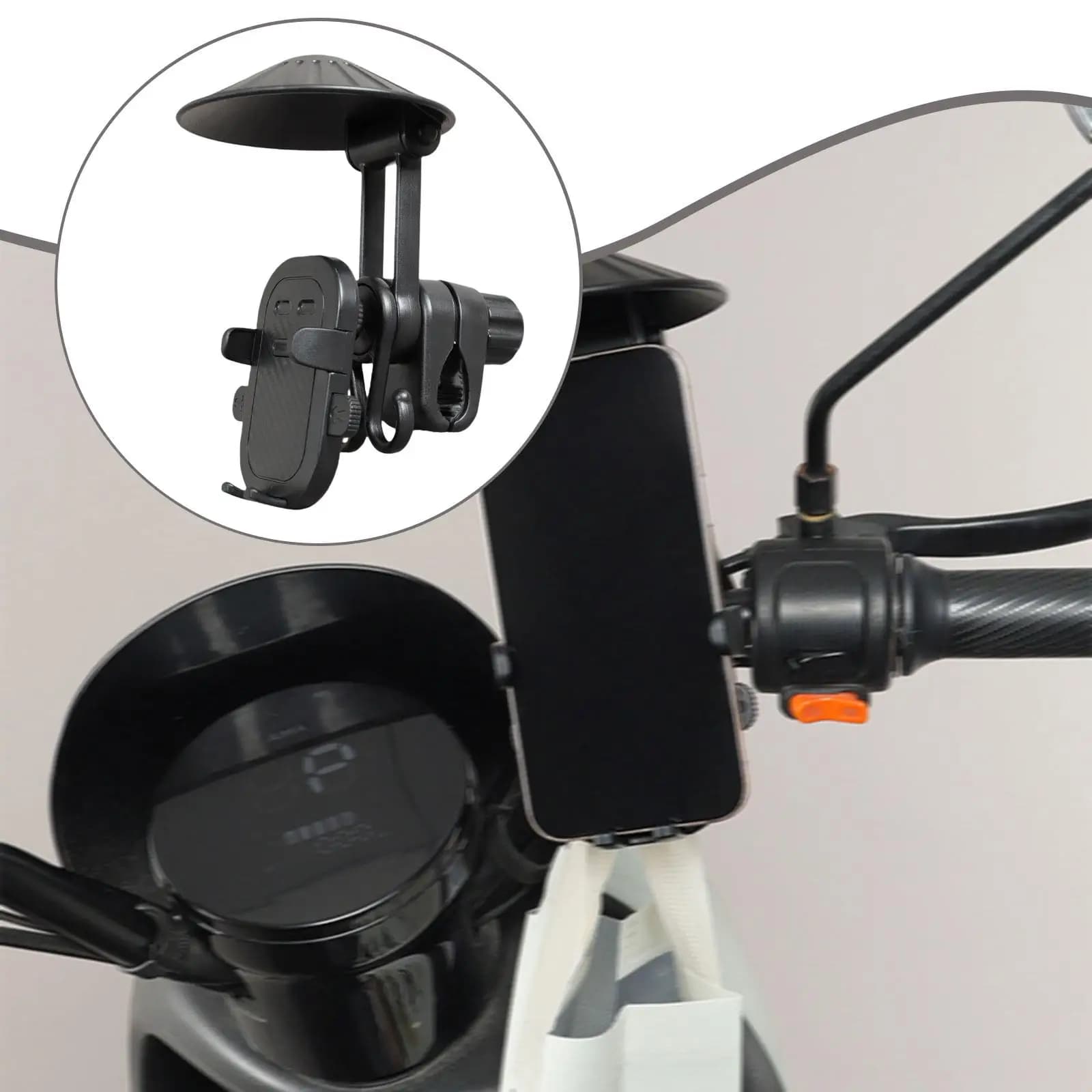 Supporto per telefono con gancio stabile, portatile, rotazione a 360 gradi, accessorio facile da installare, supporto per telefono da bicicletta