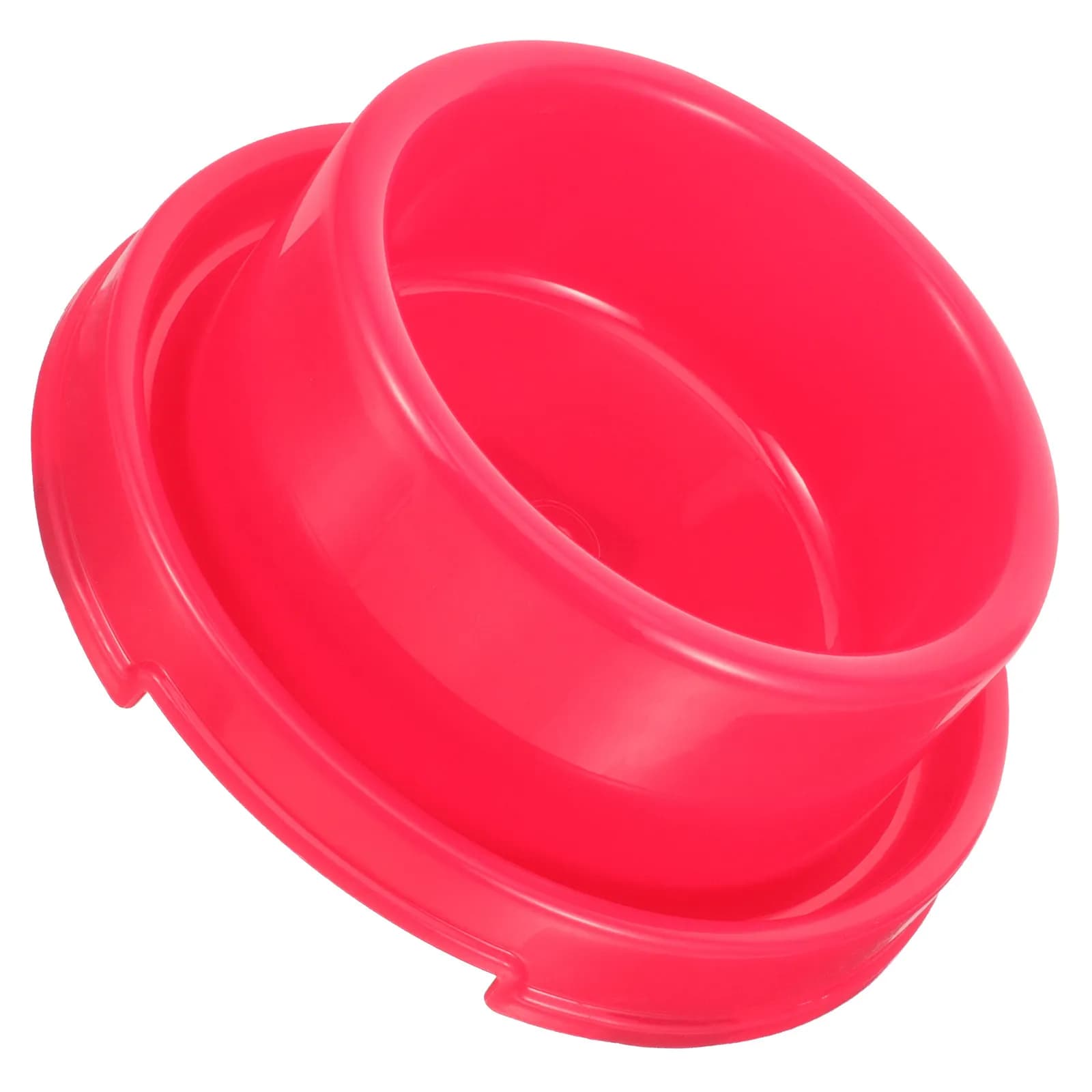 Ciotola Rossa in Plastica per Cani e Gatti, Design Antiscivolo e Stabile, Base Larga, Contenitore per Cibo e Acqua, Ciotola per Cuccioli e Gatti