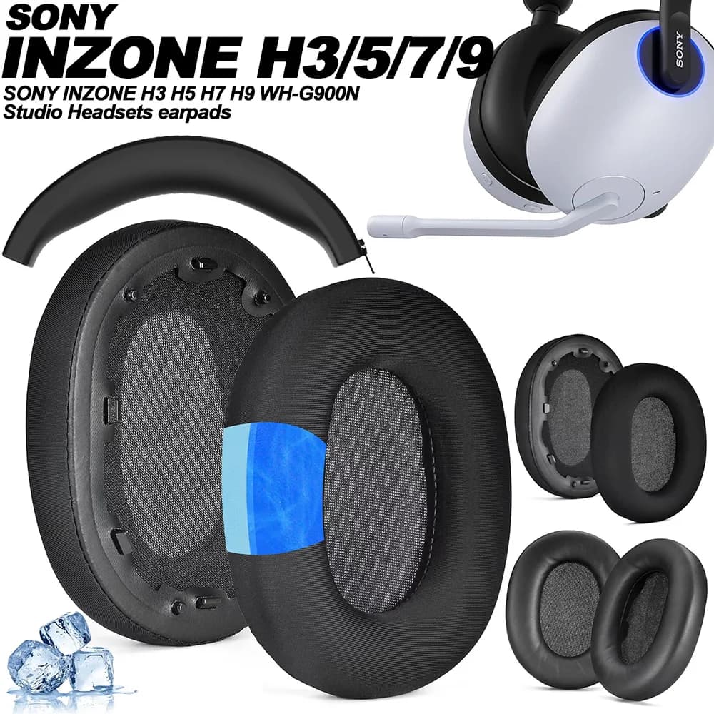 Cuscinetti con SONY INZONE H3 H5 H7 H9 WH-G900N Cuscinetti auricolari in memory foam in pelle proteica Cuscini di ricambio Cuffie over-ear