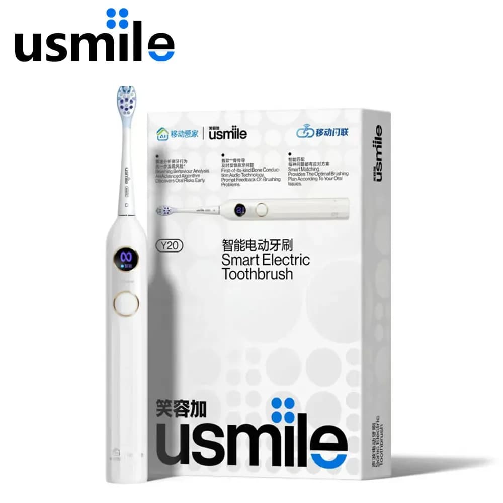 Usmile Y20 Smart Electric Toothbrush AI Display Screen Multiple Cleaning Modes IPX8 Waterproof with Replaceable Heads for Adult